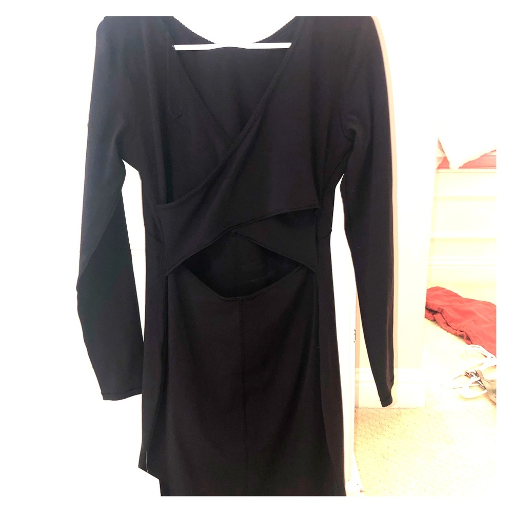 Lululemon black bodycon long sleeve dress size 8